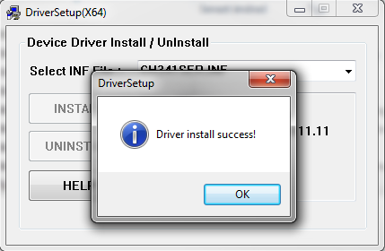 Driver install success